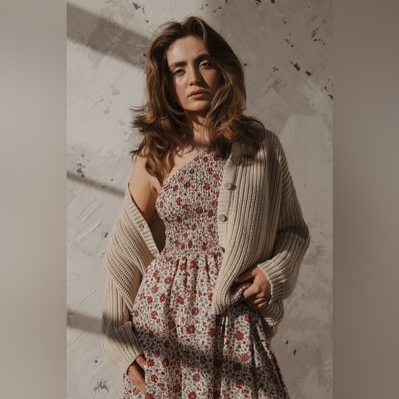 The Simple Folk Tops - The Simple Folk Chunky Knit Cardigan Oatmeal Organic Cotton Size UK 12 US8 NWT